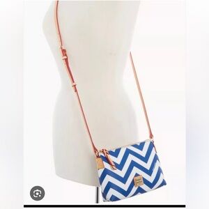Dooney & Burke Blue Chevron Crossbody Bag